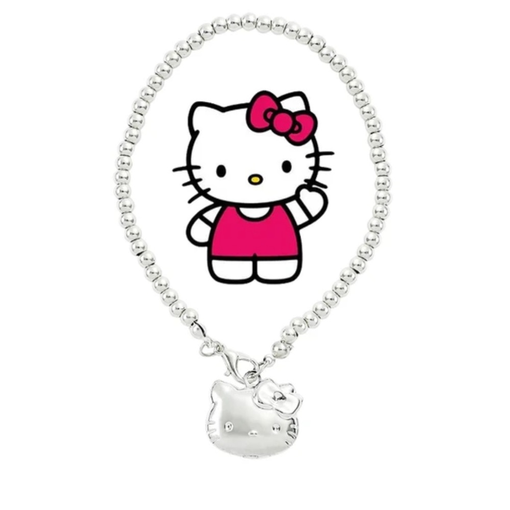 NWT Hello Kitty Silver Beaded Bracelet | Locket Charm Jewelry